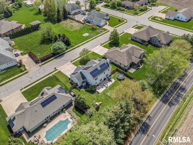 bird's eye view with a residential view