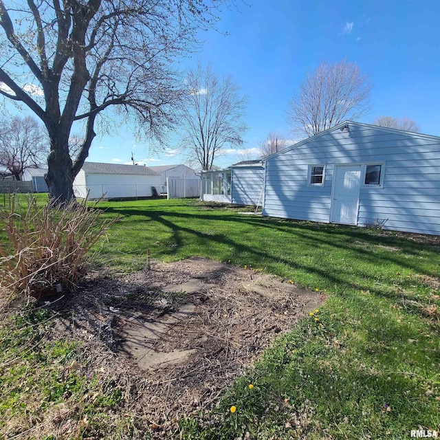 view of yard featuring fence