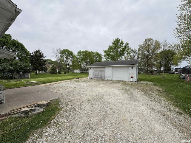 view of detached garage