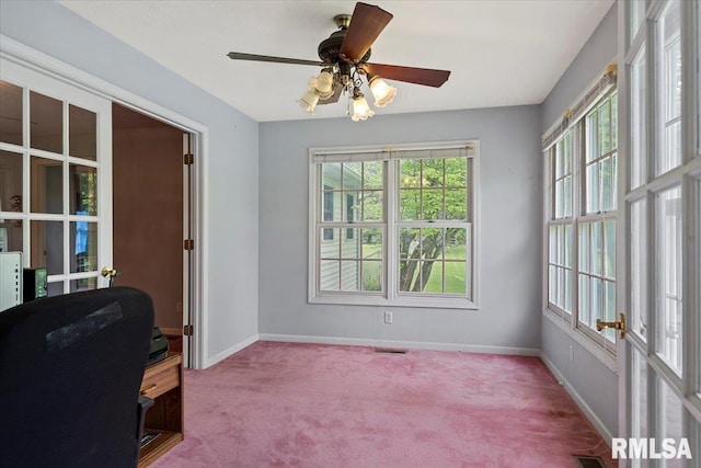 3300 Winch Rd, Springfield, IL 62707 - office featuring carpet floors, plenty of natural light, baseboards, and ceiling fan
