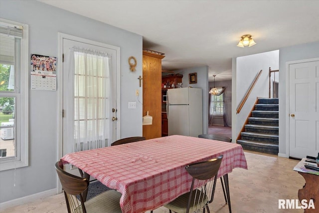 3300 Winch Rd, Springfield, IL 62707 - dining space featuring stairway and baseboards