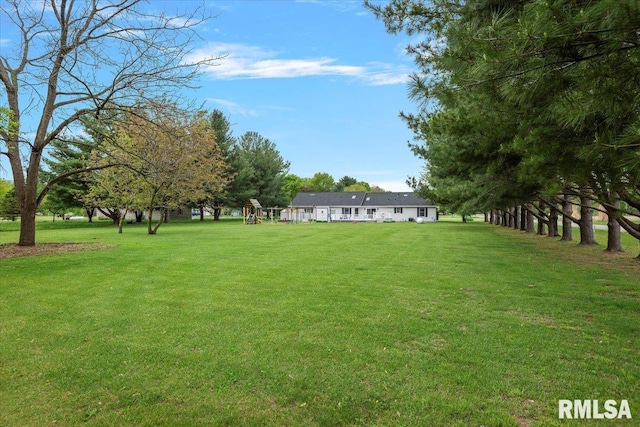 view of yard featuring a playground