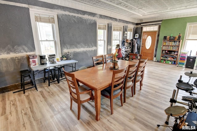 629 W Adams St, Taylorville, IL 62568 - dining space featuring an ornate ceiling and wood finished floors