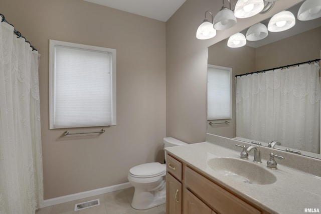 3408 Wynvalley Rd, Quincy, IL 62301 - full bathroom with tile patterned flooring, toilet, baseboards, and vanity