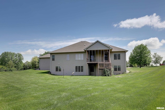 3408 Wynvalley Rd, Quincy, IL 62301 - back of property featuring a sunroom and a yard