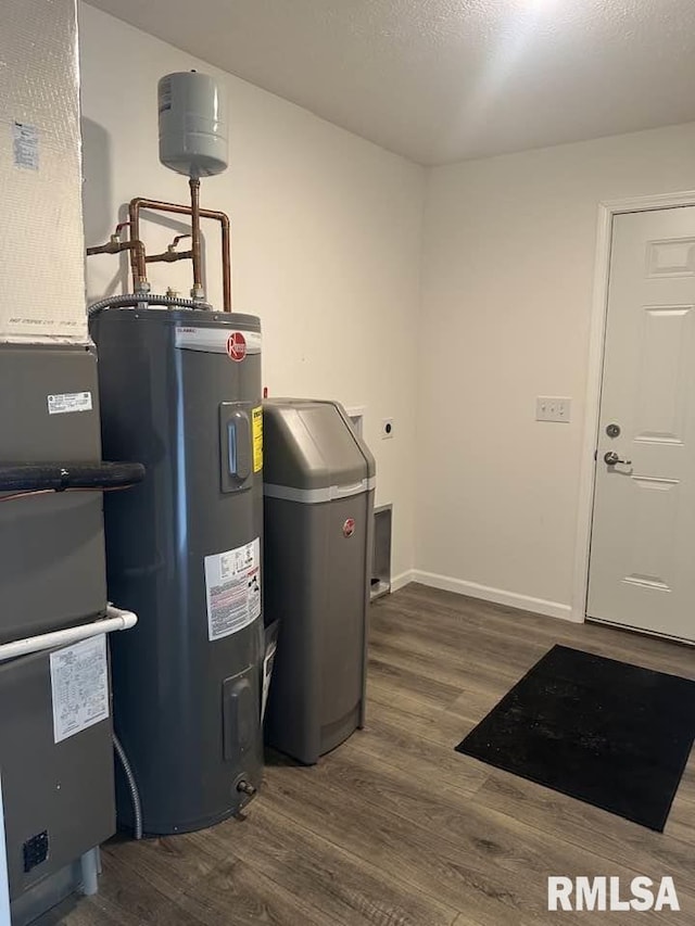 utility room with electric water heater