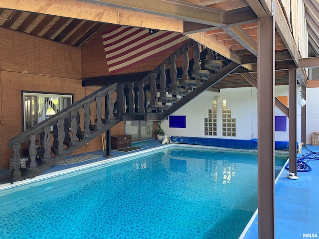 indoor pool with stairs