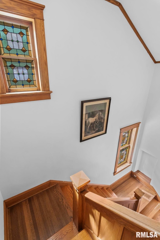 staircase with baseboards