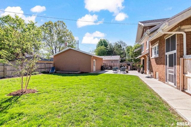 view of yard featuring a patio and a fenced backyard