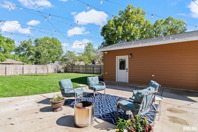 view of patio with a fenced backyard