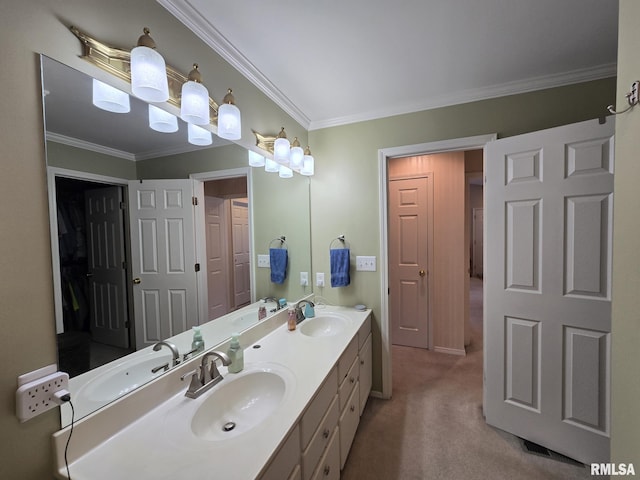 2704 Kings Pointe NE Unit 2704, Quincy, IL 62305 - full bathroom featuring ornamental molding and a sink