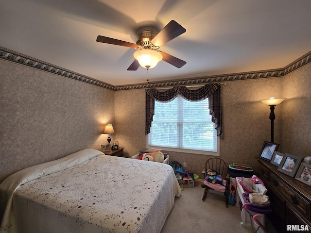 2704 Kings Pointe NE Unit 2704, Quincy, IL 62305 - carpeted bedroom featuring ceiling fan