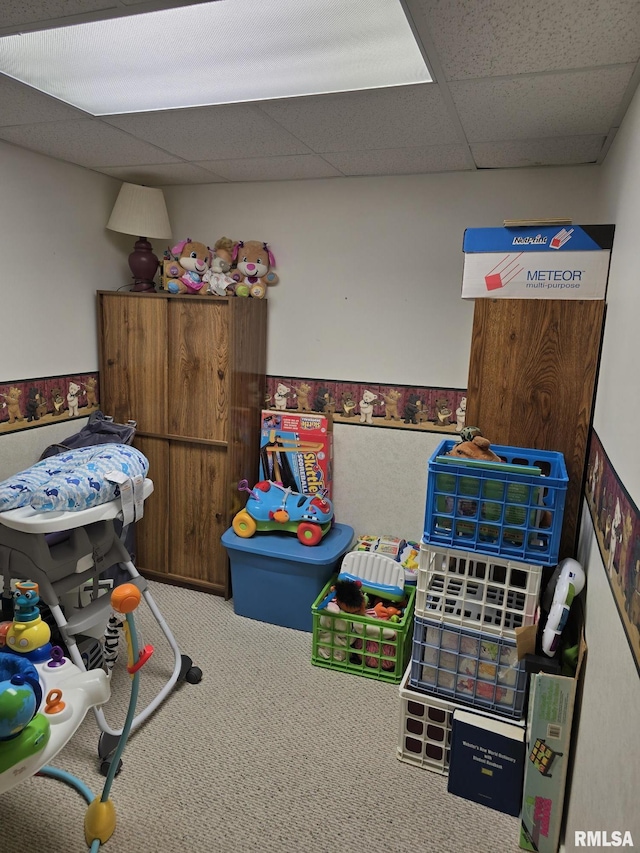 2704 Kings Pointe NE Unit 2704, Quincy, IL 62305 - game room with carpet and a paneled ceiling