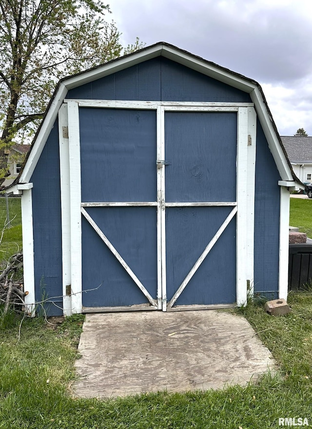 view of shed