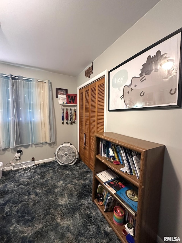 interior space featuring carpet