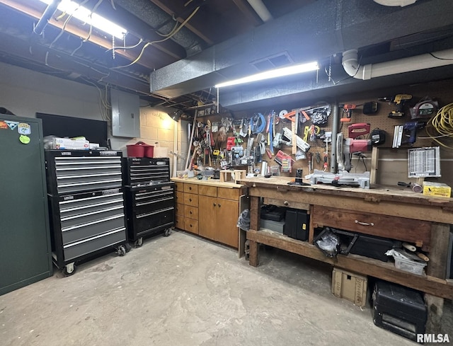 storage room featuring electric panel