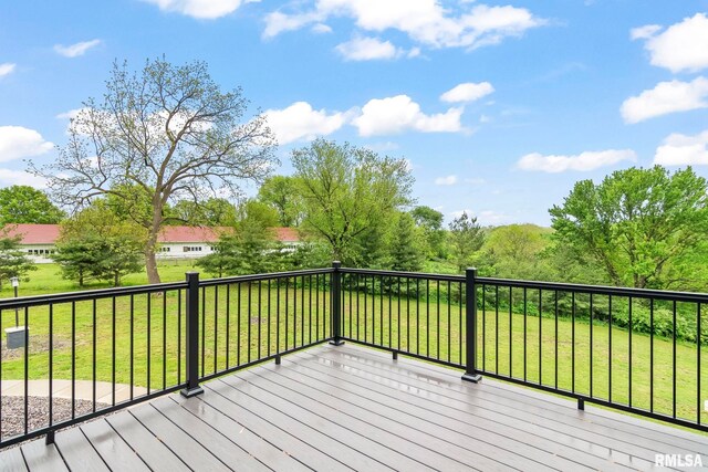 deck with a lawn