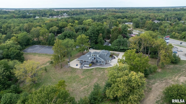 aerial view with a forest view