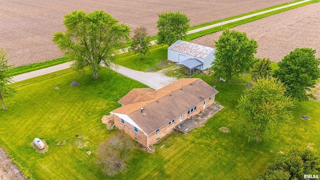 drone / aerial view with a rural view