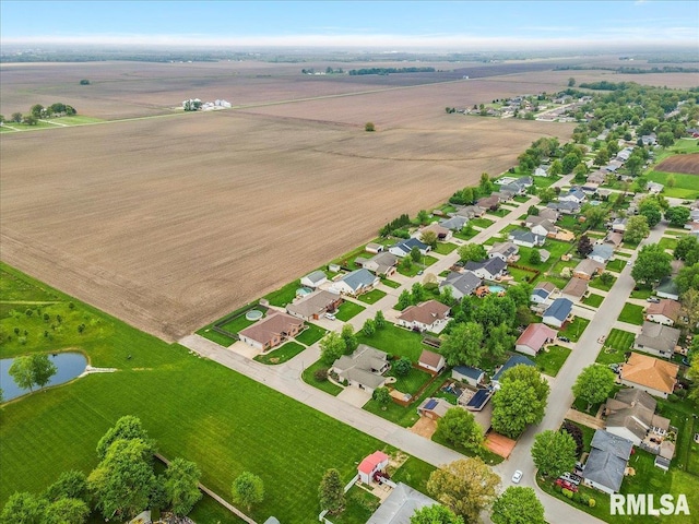 aerial view featuring a water view and a residential view