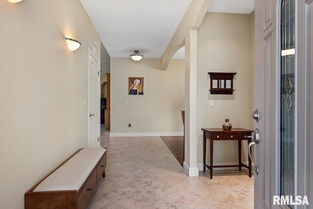 hallway with arched walkways