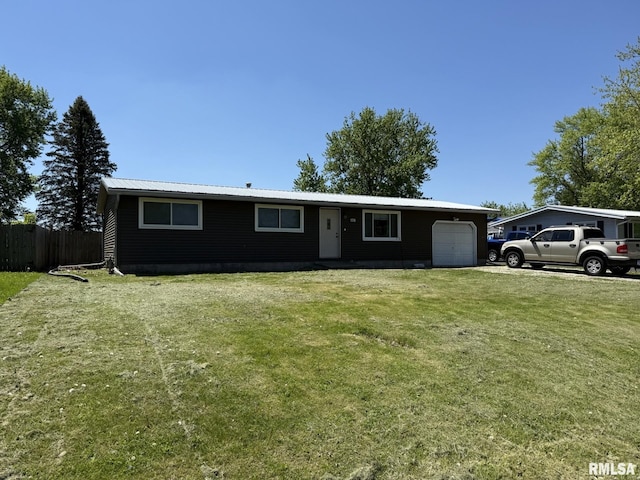 176 Lakeview Dr, Wataga, IL 61488 - ranch-style house featuring a garage and metal roof