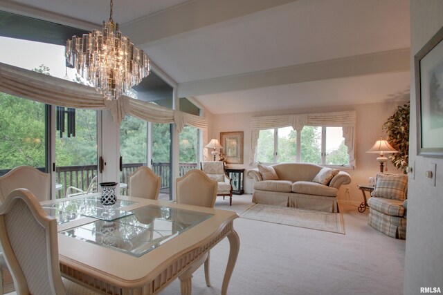 432 W Fairway Dr, Quincy, IL 62305 - carpeted dining space with a chandelier