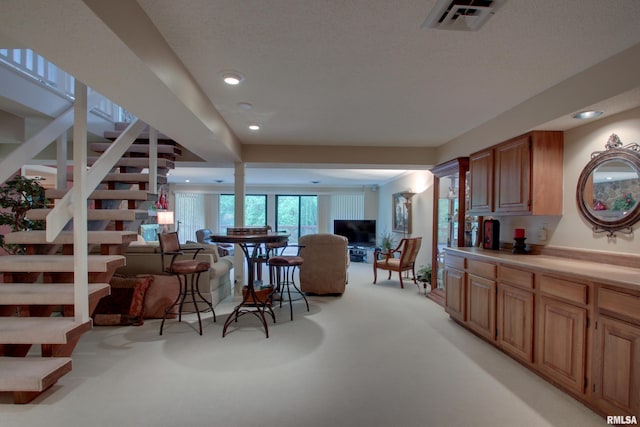 432 W Fairway Dr, Quincy, IL 62305 - interior space with open floor plan, light countertops, recessed lighting, and light colored carpet