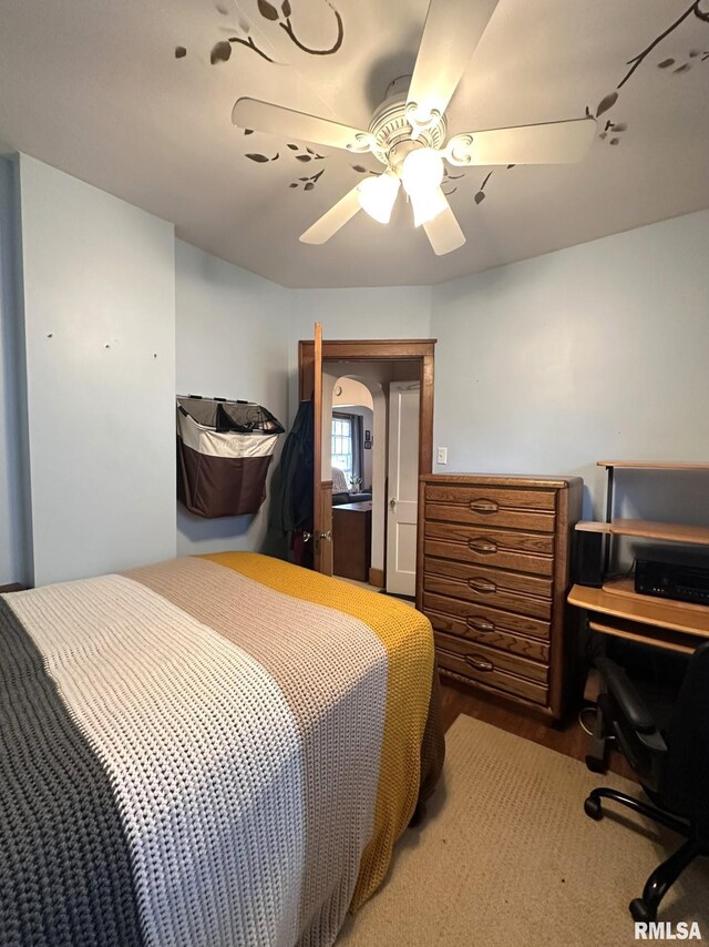 277 N Ivan Ave, Galesburg, IL 61401 - bedroom with wood finished floors and a ceiling fan