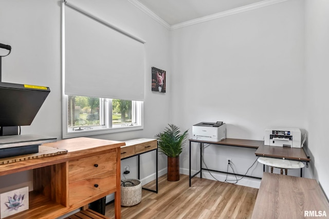 188 E Hazel Dell Ln, Springfield, IL 62712 - office space featuring wood finished floors, crown molding, and baseboards