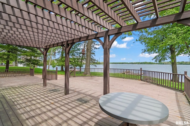 188 E Hazel Dell Ln, Springfield, IL 62712 - view of patio featuring a pergola and a deck with water view