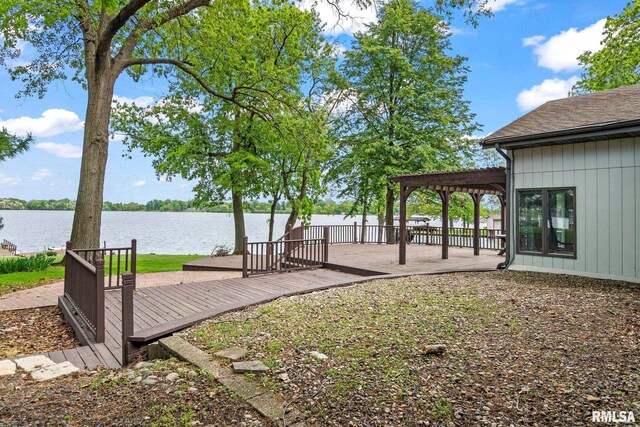 188 E Hazel Dell Ln, Springfield, IL 62712 - view of yard with a patio area and a deck with water view