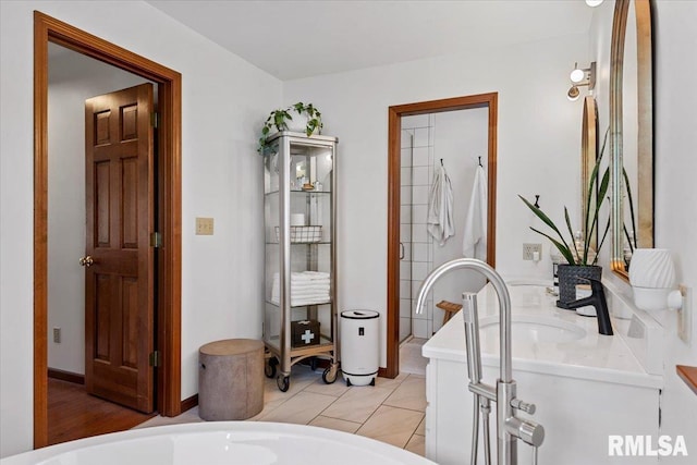1405 Woods Farm Ln, Springfield, IL 62704 - bathroom featuring vanity and a tub to relax in
