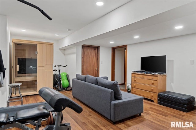 1405 Woods Farm Ln, Springfield, IL 62704 - living room featuring wood finished floors and recessed lighting