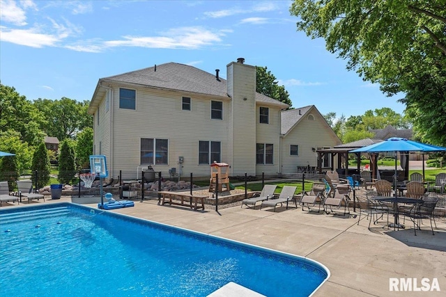1405 Woods Farm Ln, Springfield, IL 62704 - outdoor pool featuring a gazebo and a patio