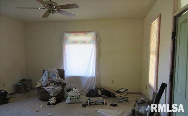 406 Washington St, Abingdon, IL 61410 - unfurnished bedroom featuring multiple windows, carpet floors, and a ceiling fan