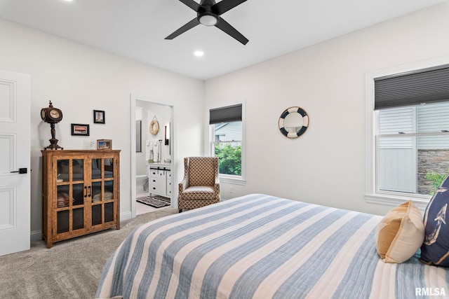 321 Harbor Point Pl, Springfield, IL 62712 - bedroom featuring carpet, recessed lighting, a ceiling fan, and baseboards