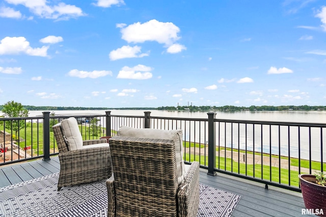 321 Harbor Point Pl, Springfield, IL 62712 - wooden terrace with a water view