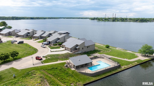 321 Harbor Point Pl, Springfield, IL 62712 - drone / aerial view of a pool area and a nearby body of water
