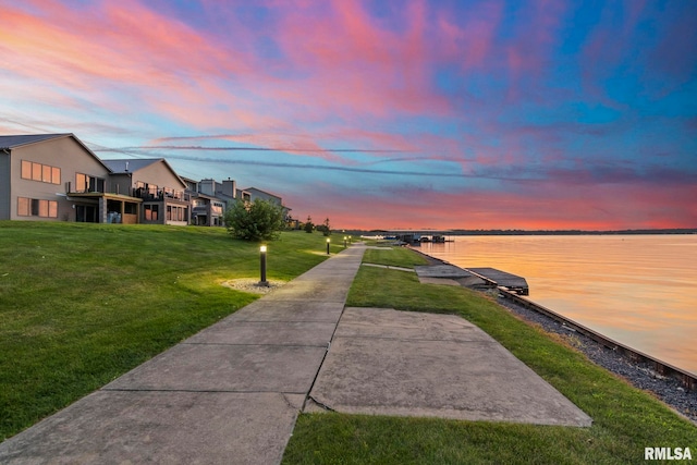 321 Harbor Point Pl, Springfield, IL 62712 - view of grassy yard featuring a water view and a dock