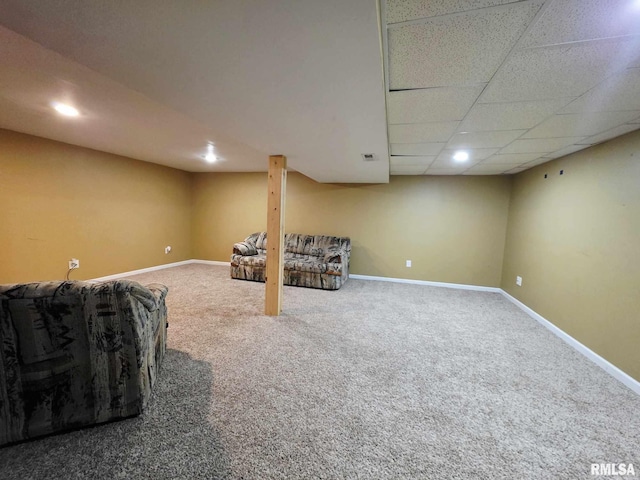 514 W Washington St, Mendon, IL 62351 - finished basement featuring carpet, recessed lighting, and baseboards