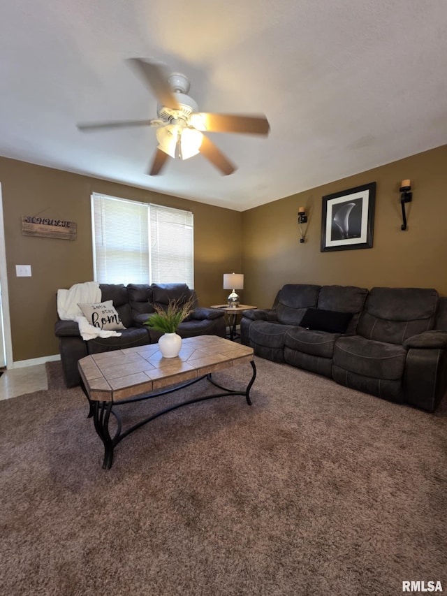 514 W Washington St, Mendon, IL 62351 - carpeted living room featuring ceiling fan