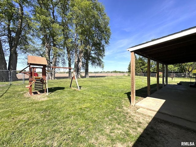 209 Brookview Dr, Abingdon, IL 61410 - view of yard with a playground and a patio