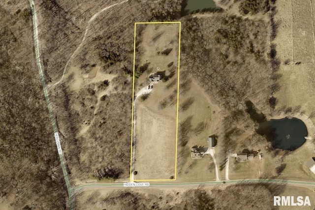 4629 Hidden Cove Rd, Quincy, IL 62305 - aerial view of property's location featuring property parcel outlined