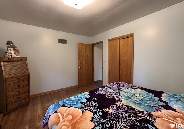 810 NW 7th Ave, Galva, IL 61434 - bedroom with wood finished floors, a closet, and baseboards