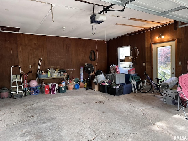 810 NW 7th Ave, Galva, IL 61434 - garage with a garage door opener and wood walls