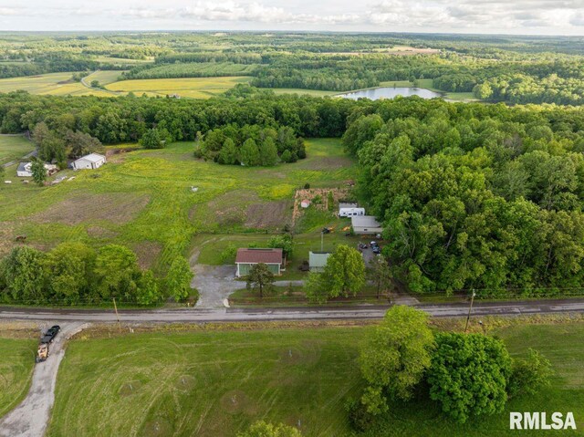 1460 Rushing Rd, Simpson, IL 62985 - aerial view of property's location featuring rural landscape, a nearby body of water, and a heavily wooded area