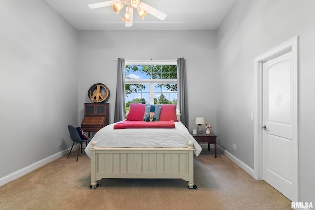 4901 Wildcat Run, Springfield, IL 62711 - bedroom with light colored carpet, baseboards, and a ceiling fan