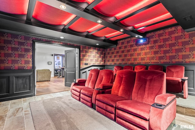 4901 Wildcat Run, Springfield, IL 62711 - cinema room with wallpapered walls and wainscoting
