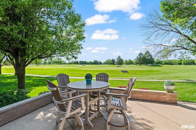 4901 Wildcat Run, Springfield, IL 62711 - view of patio / terrace featuring view of golf course and outdoor dining space